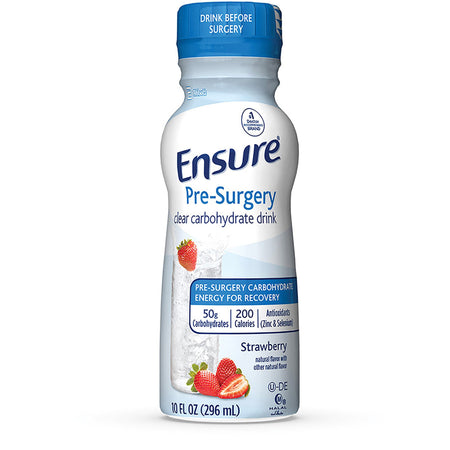 Ensure® Pre-Surgery Strawberry Clear Carbohydrate Drink, 10-ounce bottle - Nutritionals and Feeding Supplies>Nutritionals>...