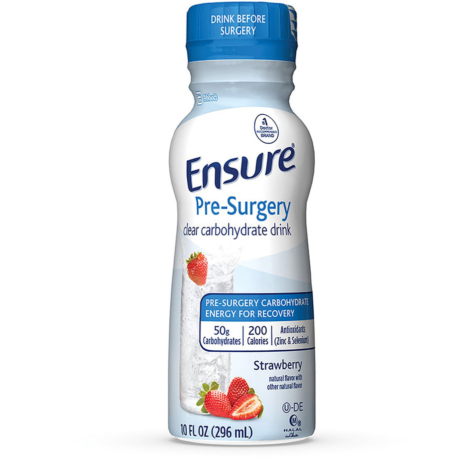 Ensure® Pre-Surgery Strawberry Clear Carbohydrate Drink, 10-ounce bottle - Nutritionals and Feeding Supplies>Nutritionals>...