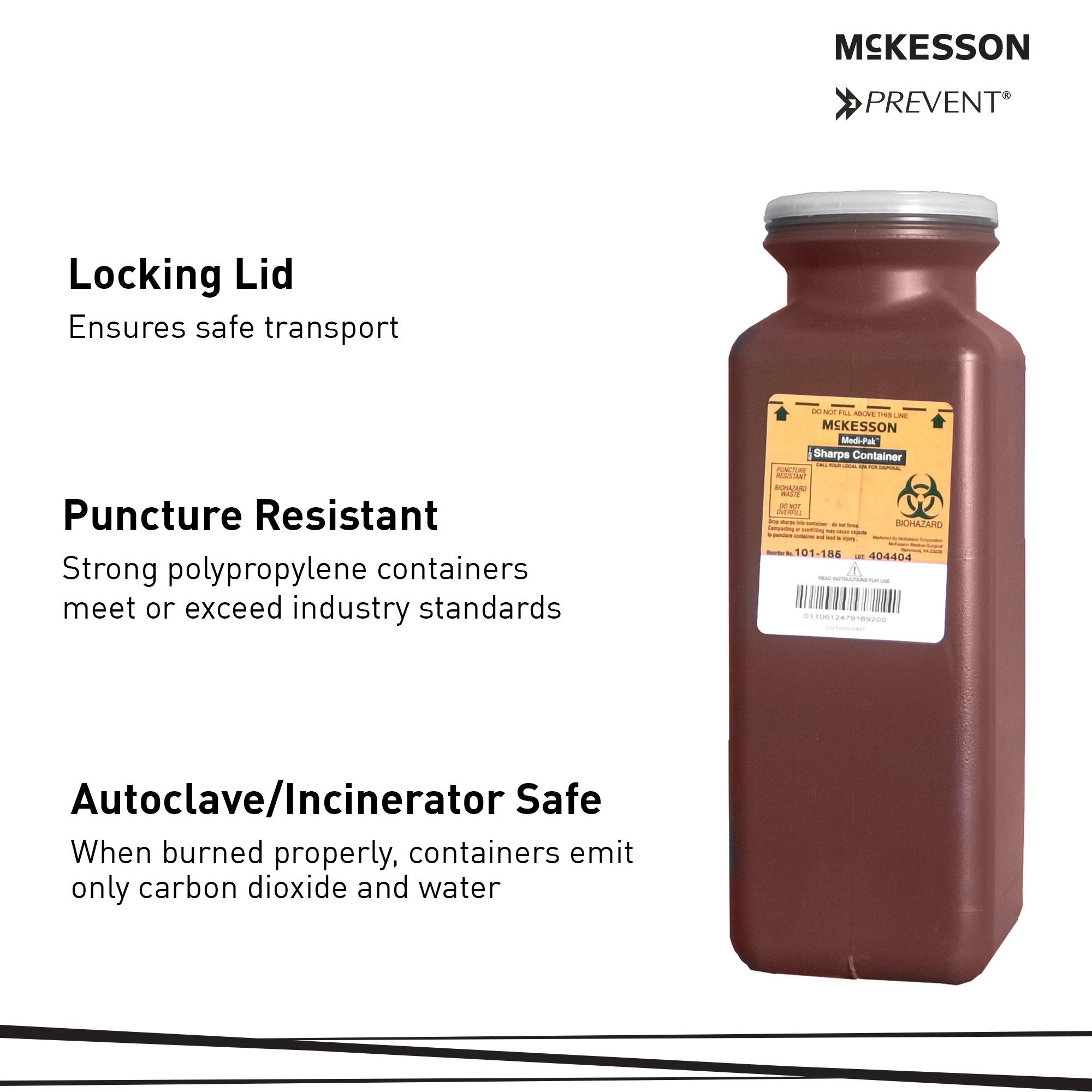 McKesson Prevent Multi-purpose Sharps Container, 1.7 Quart, 10 x 3-1/2 x 3-1/2 Inch-Sharps Container McKesson Red Base 10 H X 3-1/2 W X 3-1/2 D Inch Vertical Entry 0.425 Gallon