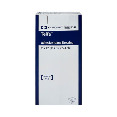 Telfa Island Dressing, 4 x 10 Inch-Island Dressing Telfa 4 X 10 Inch Rectangle Sterile