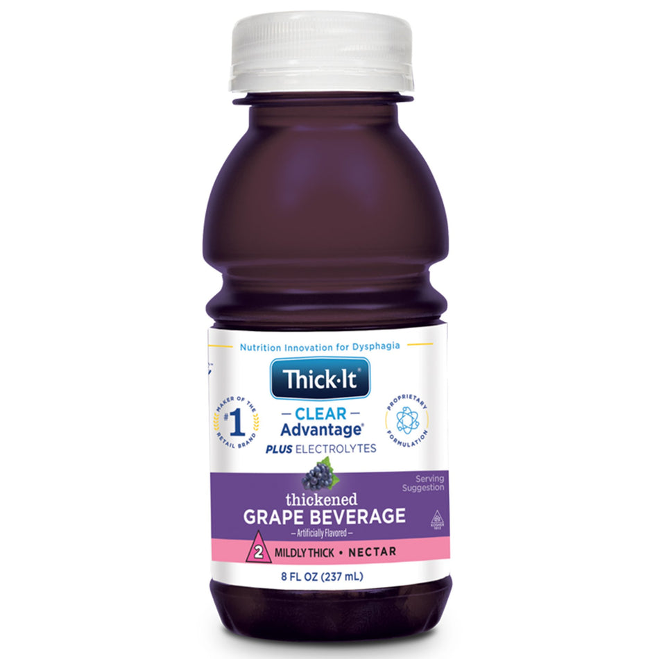 Thick-It Clear Advantage Plus Electrolytes Grape Flavor Thickened Beverage, 8-ounce bottle-Thickened Beverage Thick-It Clear Advantage Plus Electrolytes 8 oz. Bottle Grape Flavor Liquid IDDSI Level 2 Mildly Thick