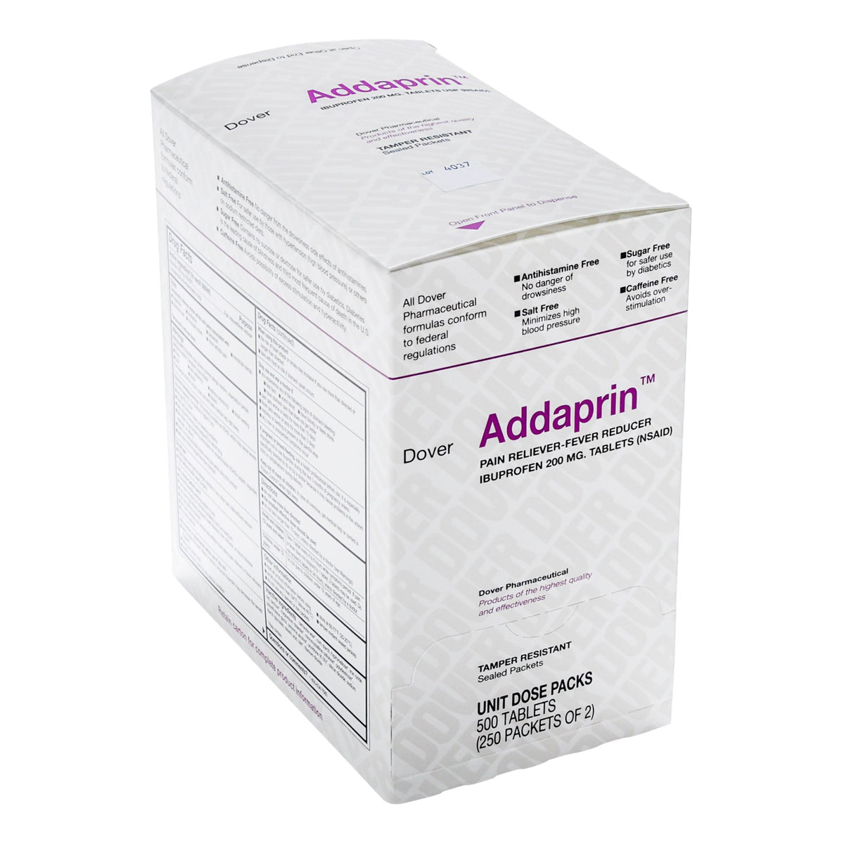Addaprin Ibuprofen Pain Relief-Pain Relief Addaprin 200 mg Strength Ibuprofen Tablet 250 per Box