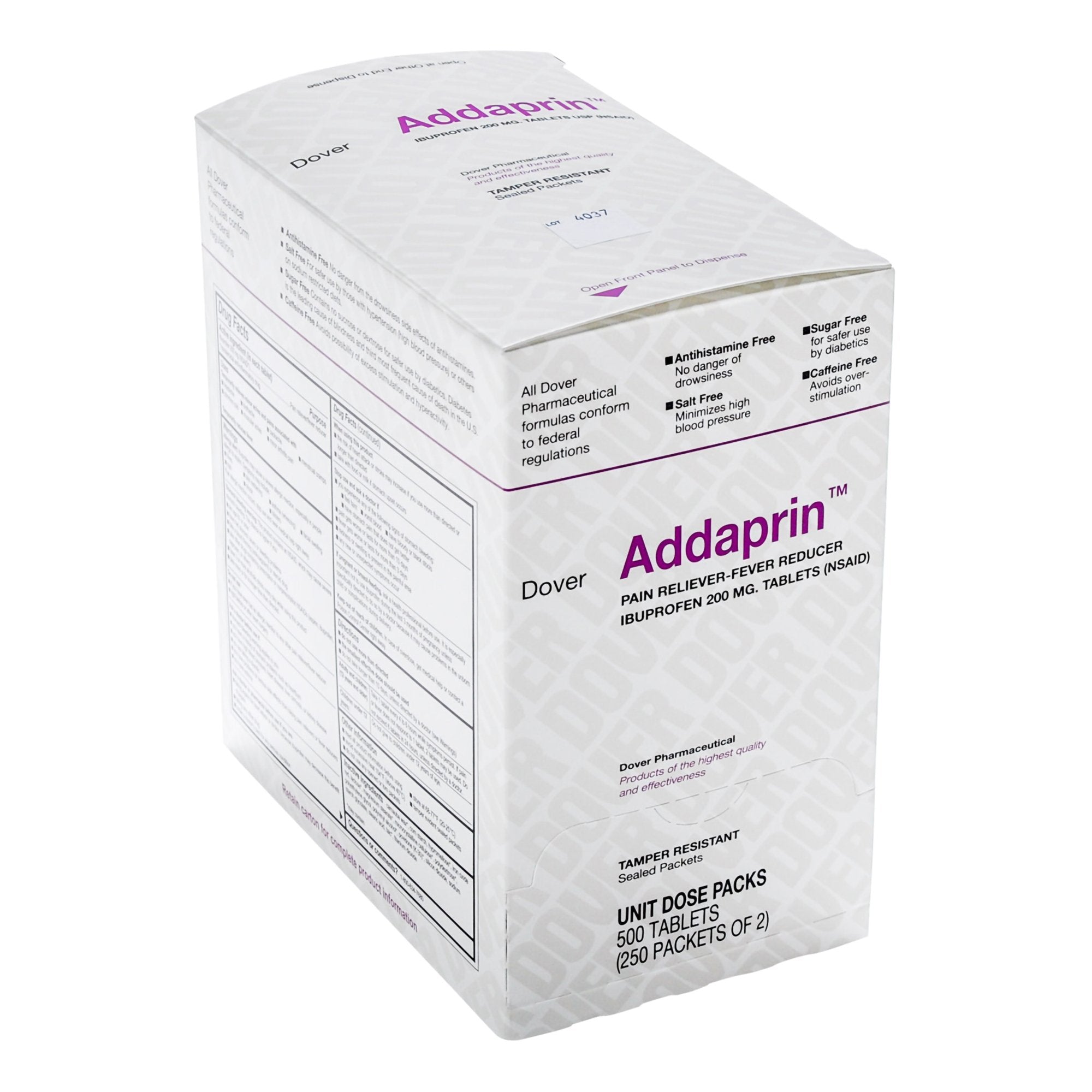 Addaprin Ibuprofen Pain Relief-Pain Relief Addaprin 200 mg Strength Ibuprofen Tablet 250 per Box