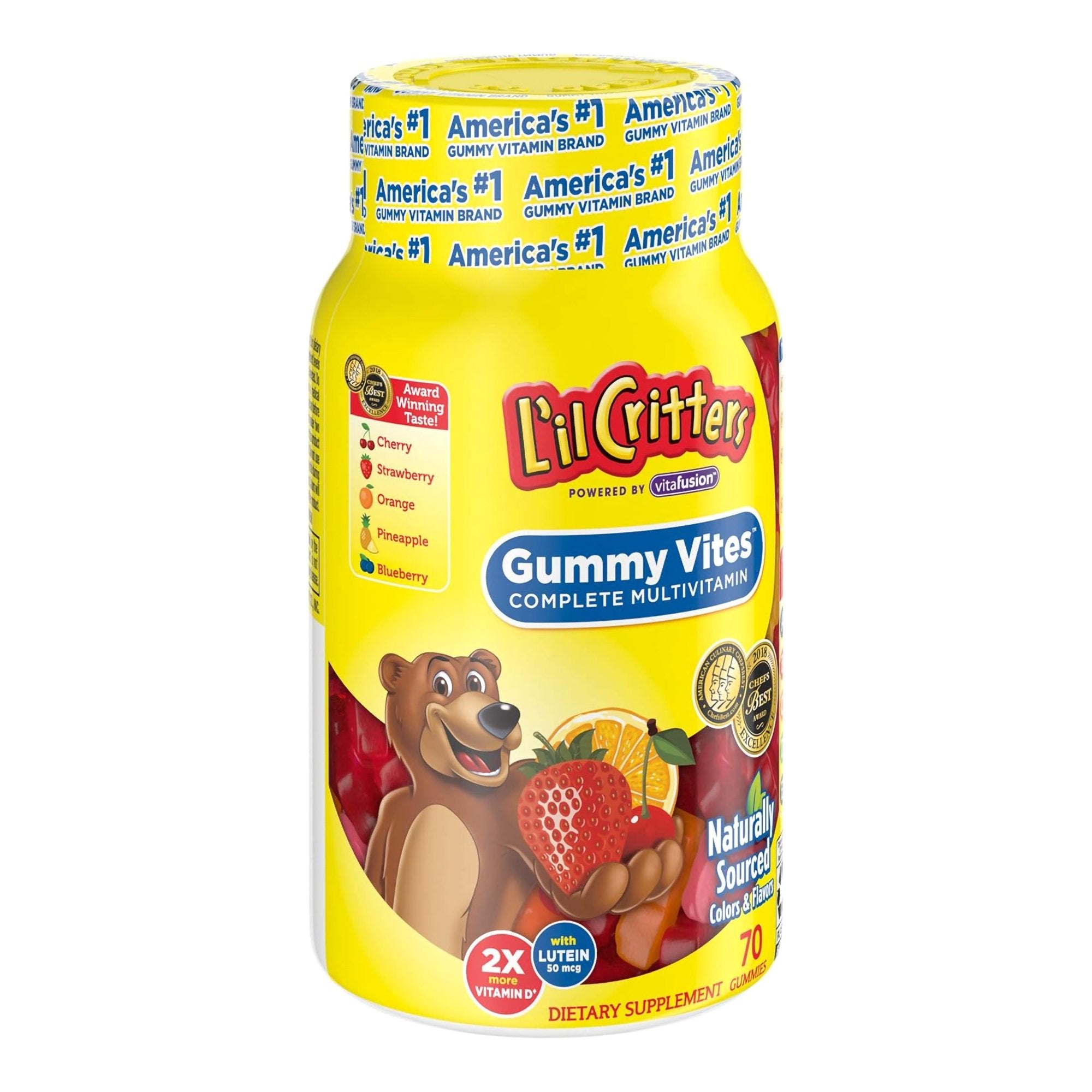 L'il Critters Gummy Vites Complete Multivitamin-"Multivitamin Supplement L'il Critters Vitamin A / Ascorbic Acid / Vitamin D 2,100 IU - 400 IU - 20 mg Strength Gummy 70 per Bottle Assorted Fruit Flavor"