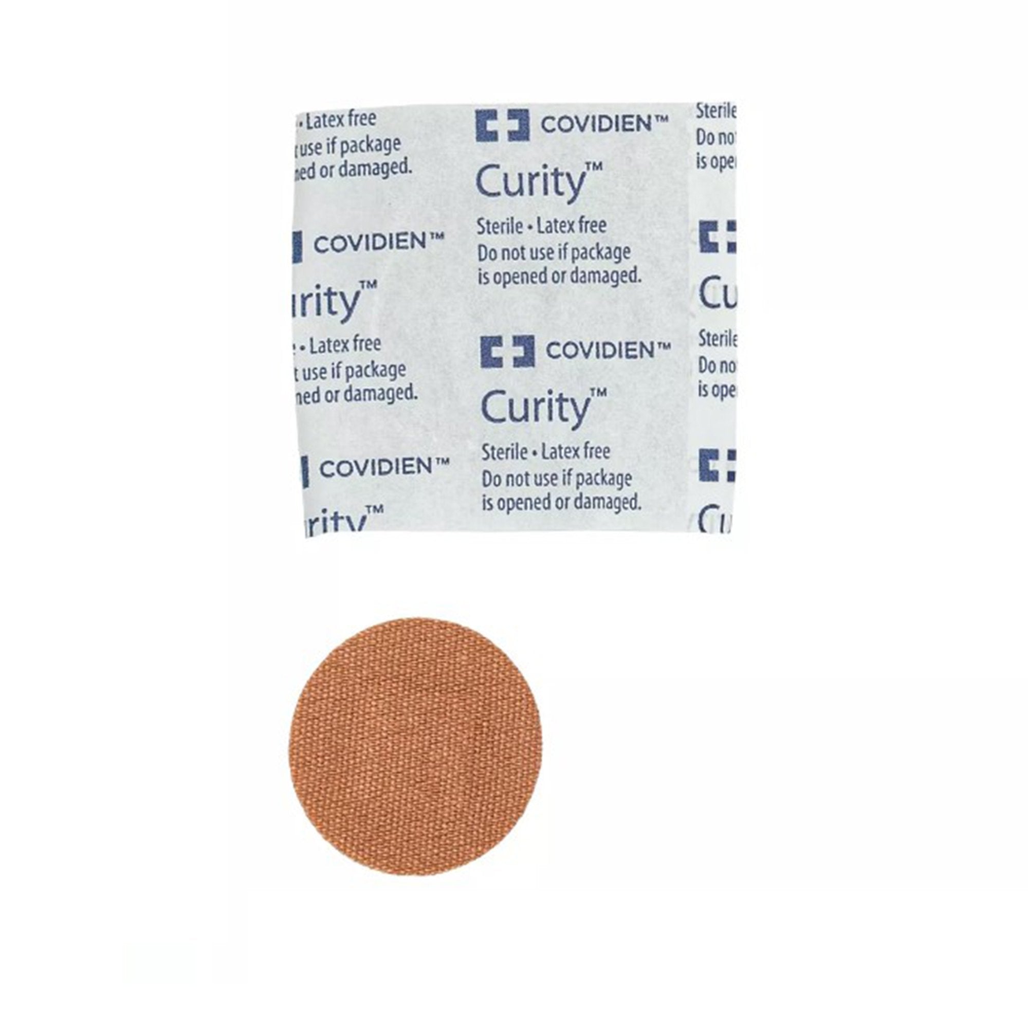 Curity Adhesive Spot Bandage, 7/8 Inch Round-Adhesive Spot Bandage Curity 7/8 Inch Fabric Round Tan Sterile