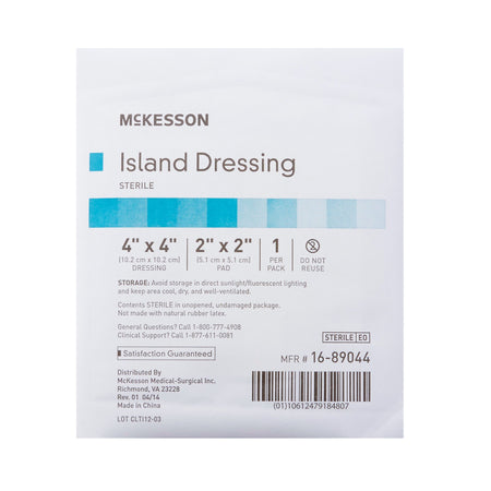 McKesson Adhesive Dressing, 4 x 4 Inch-Island Dressing McKesson 4 X 4 Inch Square Sterile