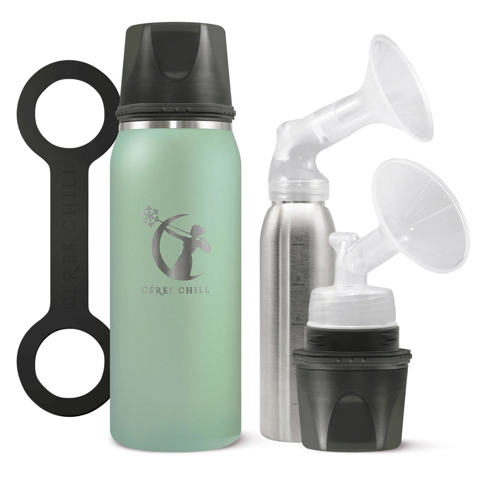 Ceres Chill OG Stainless Steel Breast Milk Chiller Container, Light Green - Nutritionals and Feeding Supplies>Feeding Supp...