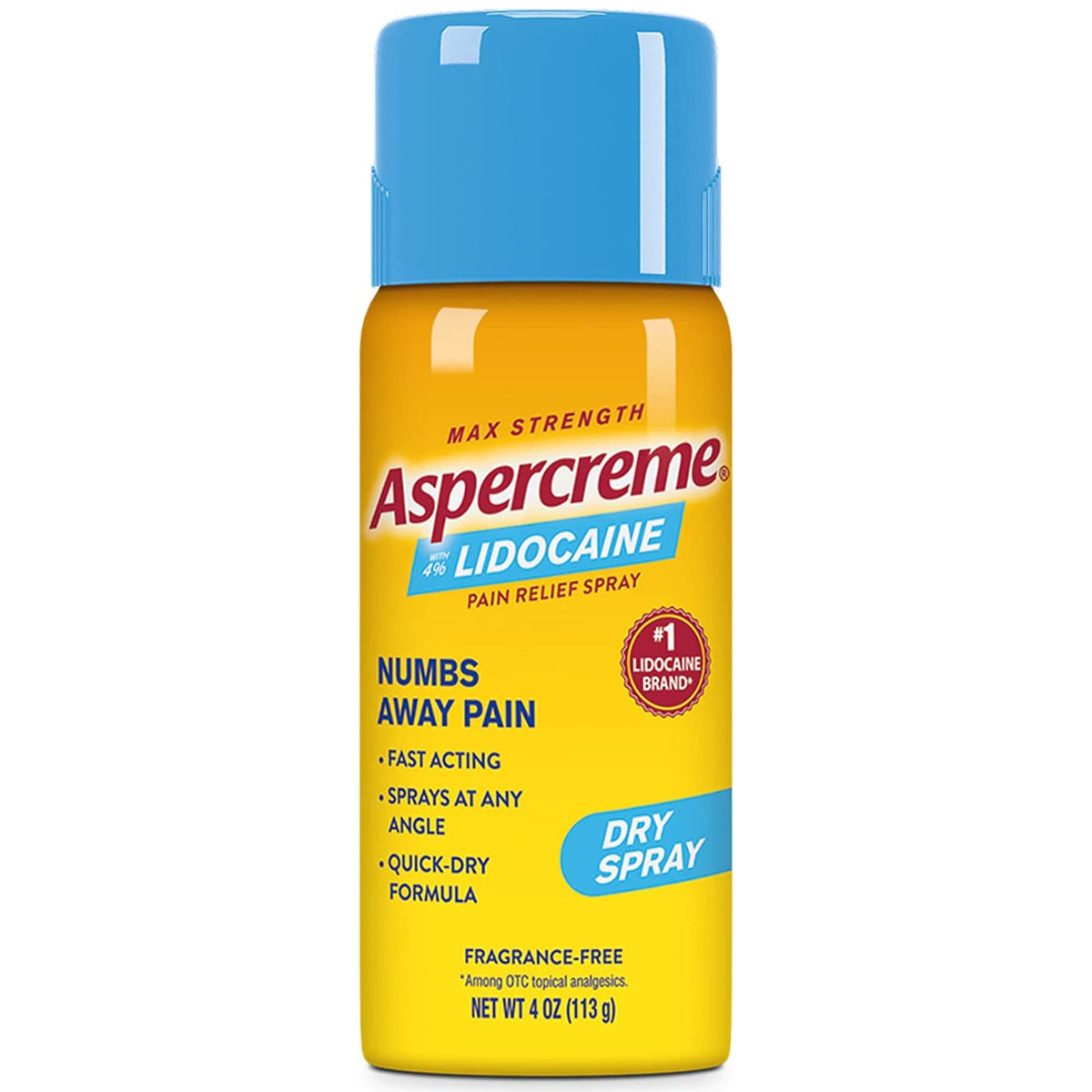 Aspercreme Max Lidocaine Topical Pain Relief, 4-ounce Spray-Topical Pain Relief Aspercreme Max 4% Strength Lidocaine Spray 4 oz.
