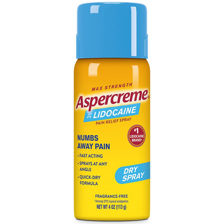Aspercreme Max Lidocaine Topical Pain Relief, 4-ounce Spray-Topical Pain Relief Aspercreme Max 4% Strength Lidocaine Spray 4 oz.
