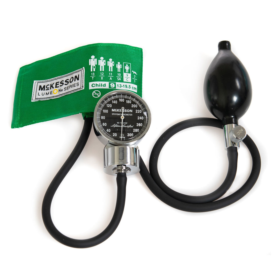 McKesson Lumeon Aneroid Sphygmomanometer-Aneroid Sphygmomanometer Unit McKesson LUMEON Pediatric Cuff Nylon Cuff 13 - 19.5 cm Pocket Aneroid