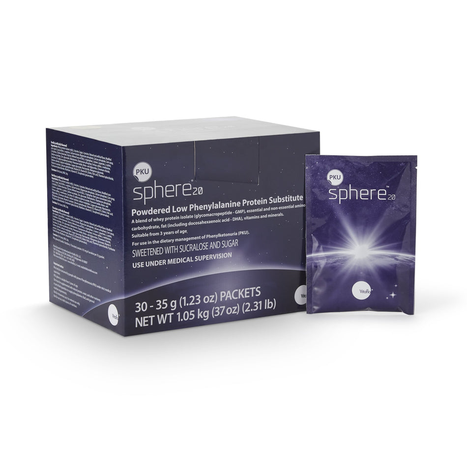 PKU sphere 20 Vanilla GMP-Based Formula for use in the Dietary Management of PKU-Oral Supplement PKU sphere 20 Vanilla Flavor Powder 35 Gram Individual Packet