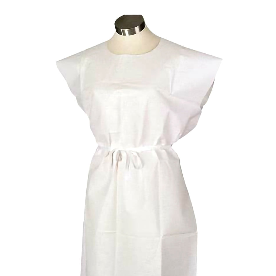 Tidi Patient Exam Gown, Medium, White-Patient Exam Gown Medium White Disposable