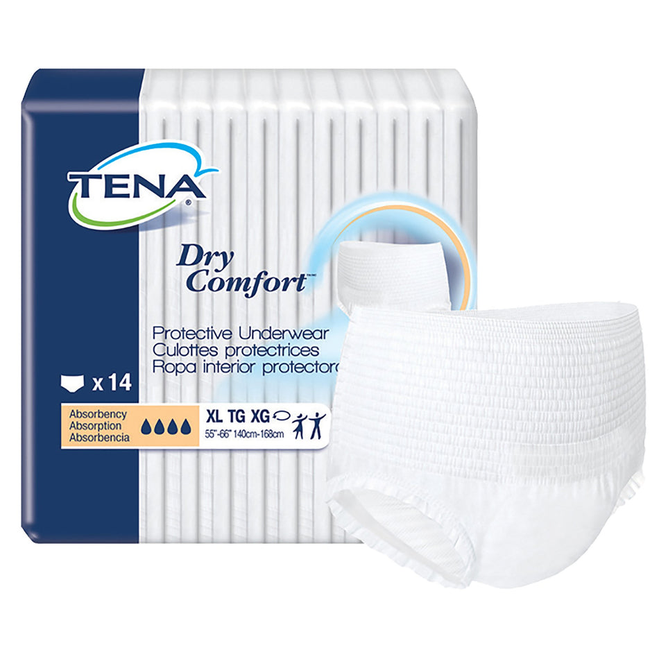 Tena Dry Comfort Absorbent Underwear, Extra Large-Unisex Adult Absorbent Underwear TENA Dry Comfort Pull On with Tear Away Seams X-Large Disposable Moderate Absorbency