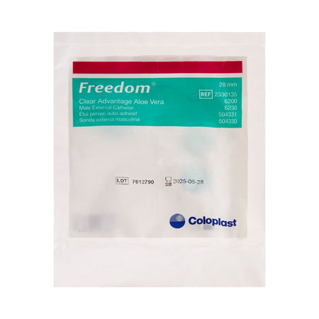 Coloplast Clear Advantage Male External Catheter, Medium-Male External Catheter Clear Advantage Self-Adhesive Strip Silicone Medium