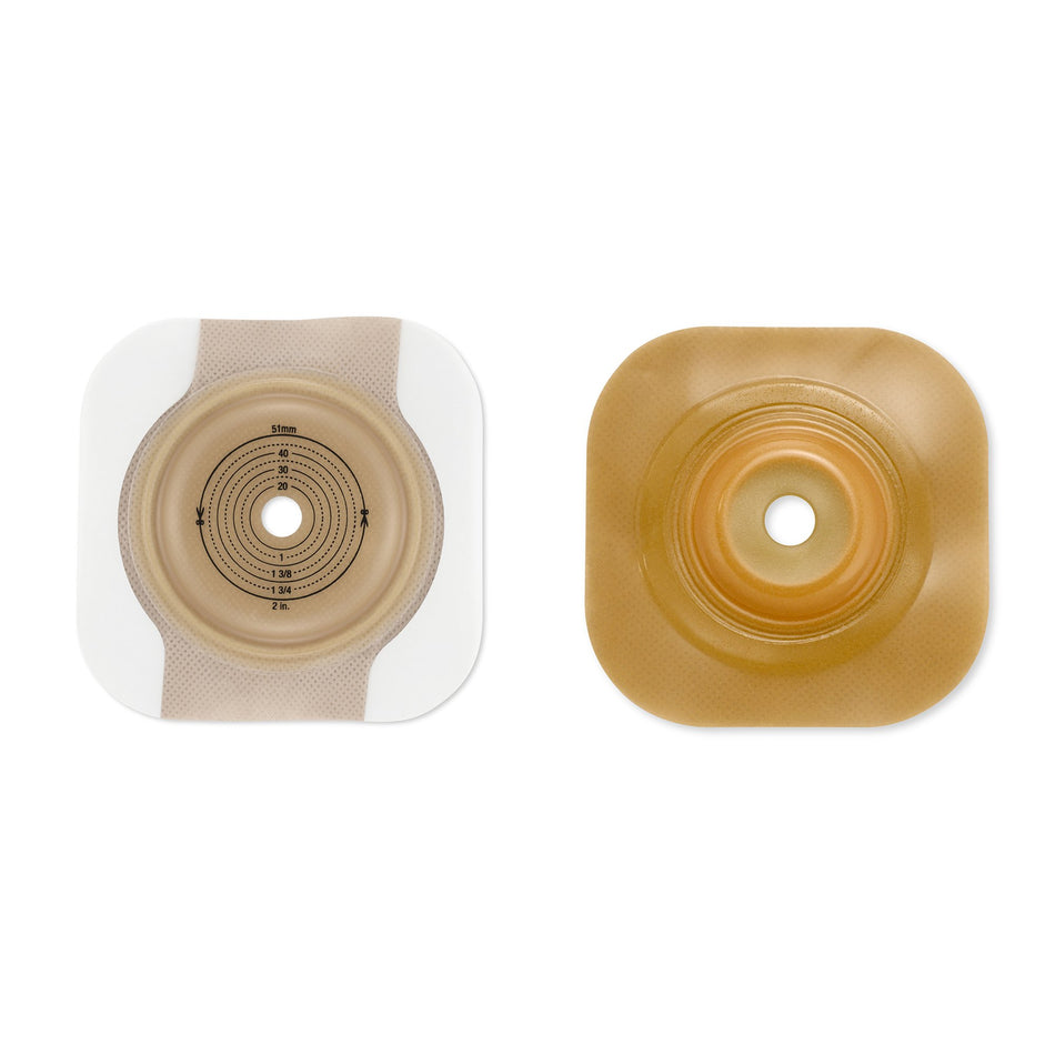 Ostomy Barrier New Image™ Precut, Standard Wear Adhesive Tape Borders 44 mm Flange Green Code System Flexwear 7/8 Inch Opening