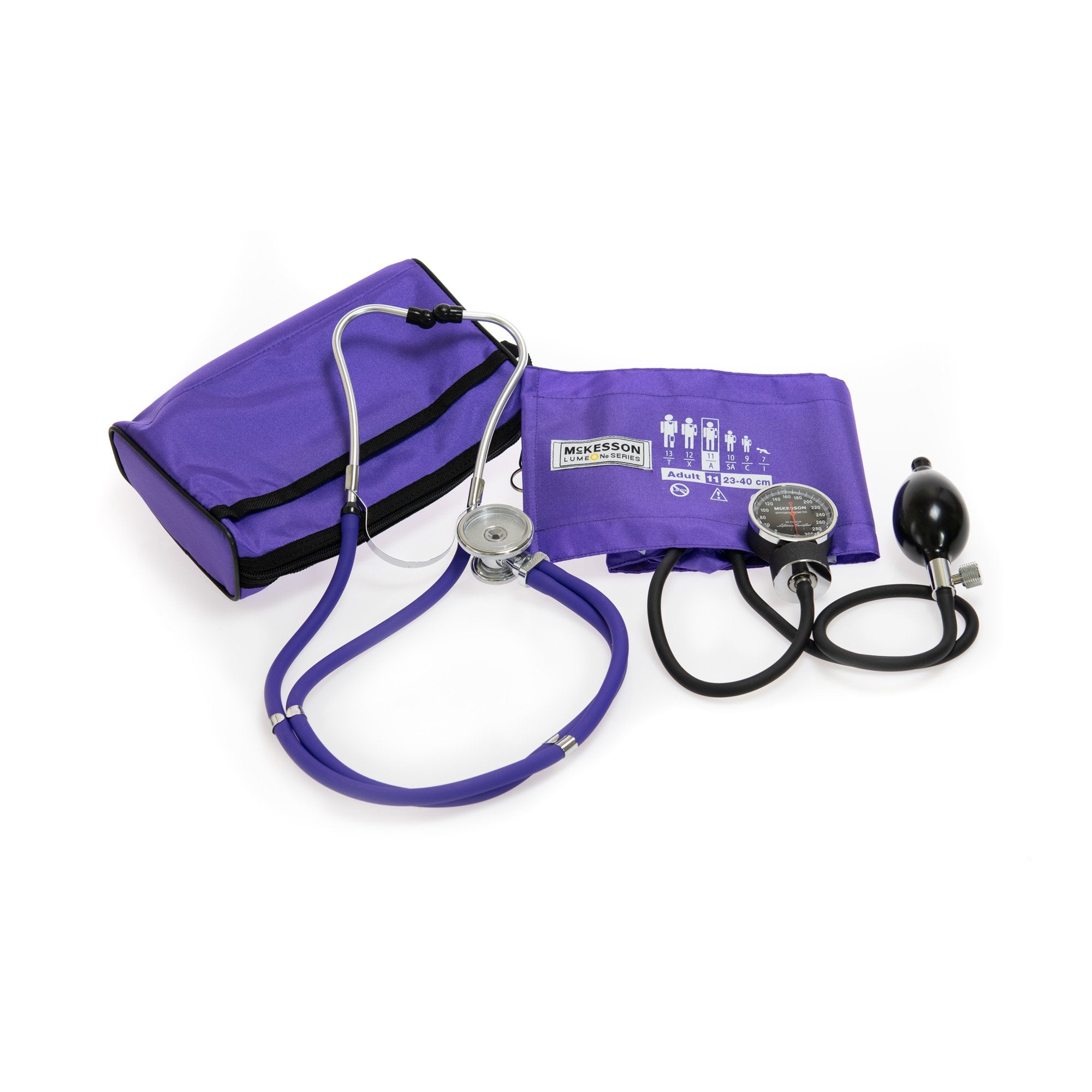 McKesson Lumeon Aneroid Sphygmomanometer/Sprague Kit-Reusable Aneroid / Stethoscope Set McKesson Brand 23 to 33 cm Adult Cuff Dual Head Sprague Stethoscope Pocket Aneroid