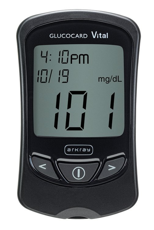 Glucocard Vital Blood Glucose Meter Kit-Blood Glucose Meter Glucocard Vital 7 Second Results Stores up to 250 Results No Coding Required