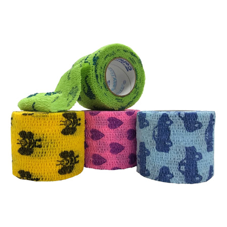 CoFlex Self-adherent Closure Cohesive Bandage, 2 Inch x 5 Yard-Cohesive Bandage CoFlex 2 Inch X 5 Yard Self-Adherent Closure Kid Design (Assorted Print) NonSterile 14 lbs. Tensile Strength