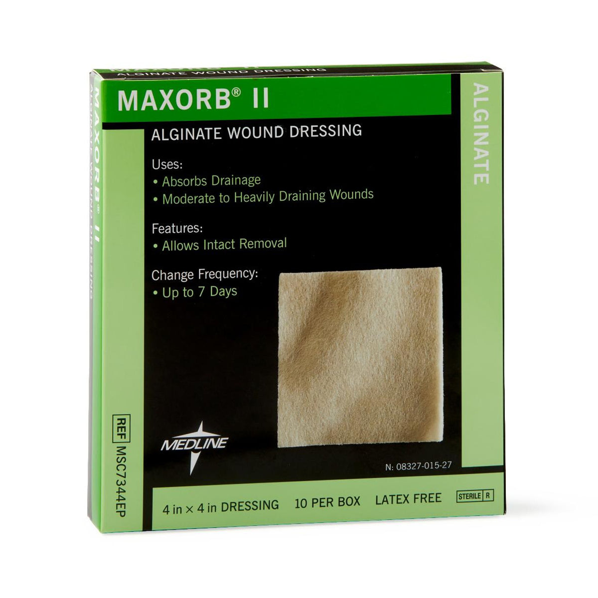 Maxorb II Alginate Dressing, 4 x 4 inch-Alginate Dressing Maxorb II 4 X 4 Inch Square