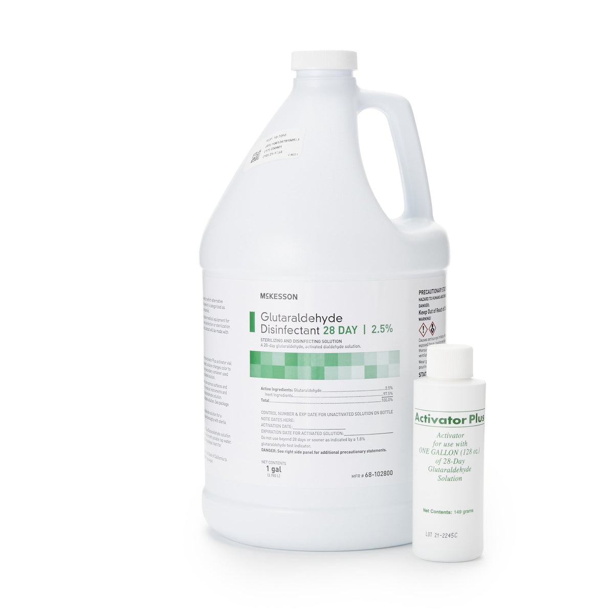 McKesson Glutaraldehyde High Level Disinfectant, 1 gal Jug-Glutaraldehyde High-Level Disinfectant McKesson 28 Day Activation Required Liquid 1 gal. Jug Reusable