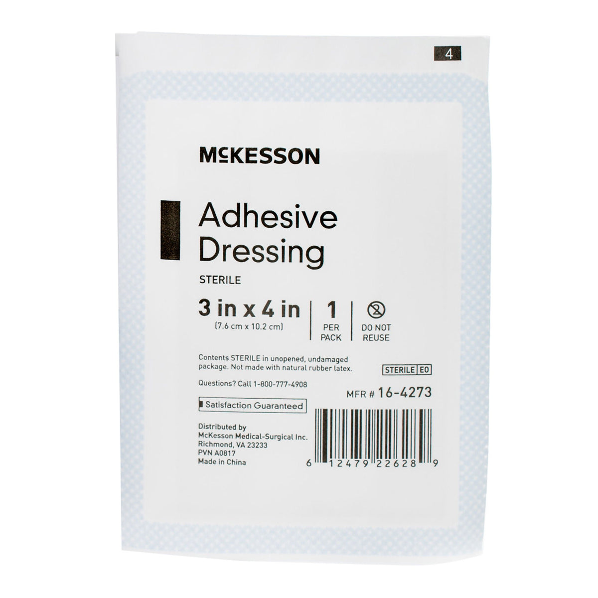 McKesson White Adhesive Dressing, 3 x 4 Inch - Wound Care>General Wound Care>General Purpose Dressings>Gauze Dressings - M...