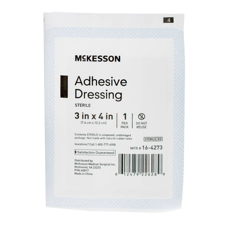 McKesson White Adhesive Dressing, 3 x 4 Inch - Wound Care>General Wound Care>General Purpose Dressings>Gauze Dressings - M...