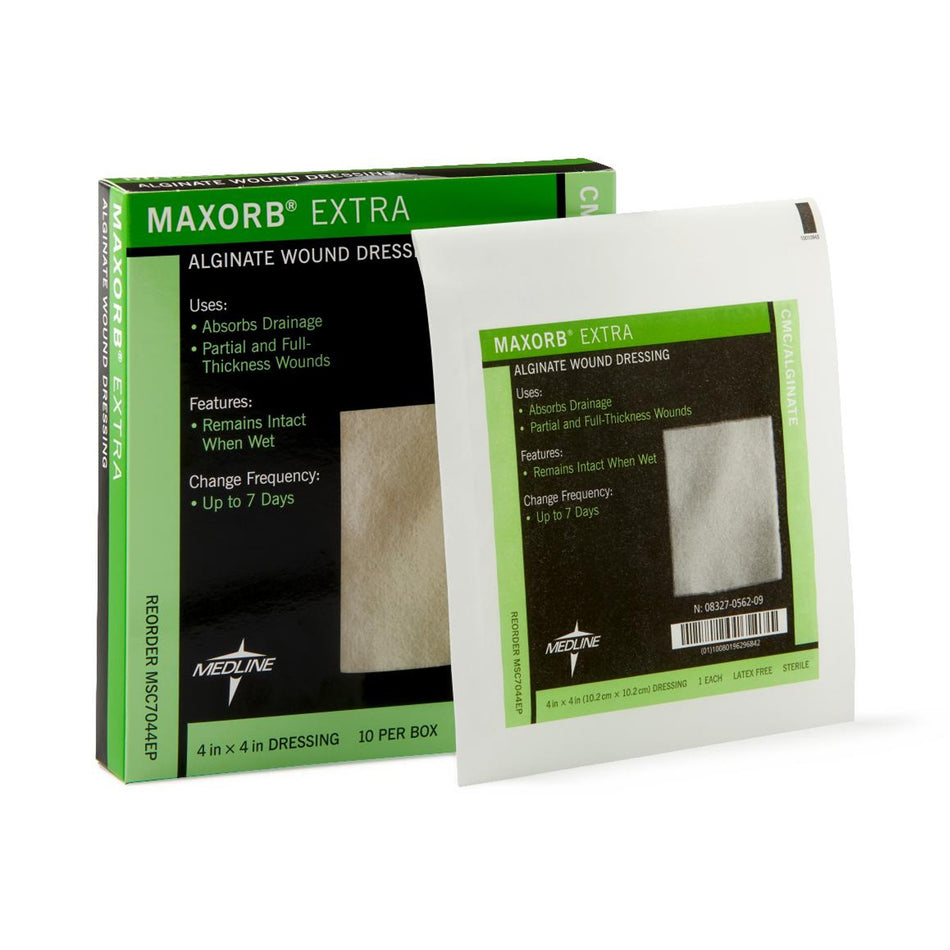 Maxorb� Extra Calcium Alginate Dressing, 4 x 4 Inch-Alginate Dressing Maxorb� Extra 4 X 4 Inch Square