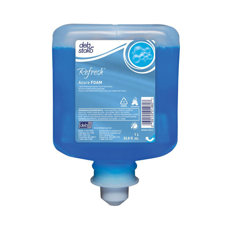 Refresh Azure Soap-"Soap Refresh Azure Foaming 1,000 mL Dispenser Refill Bottle Fresh Scent"