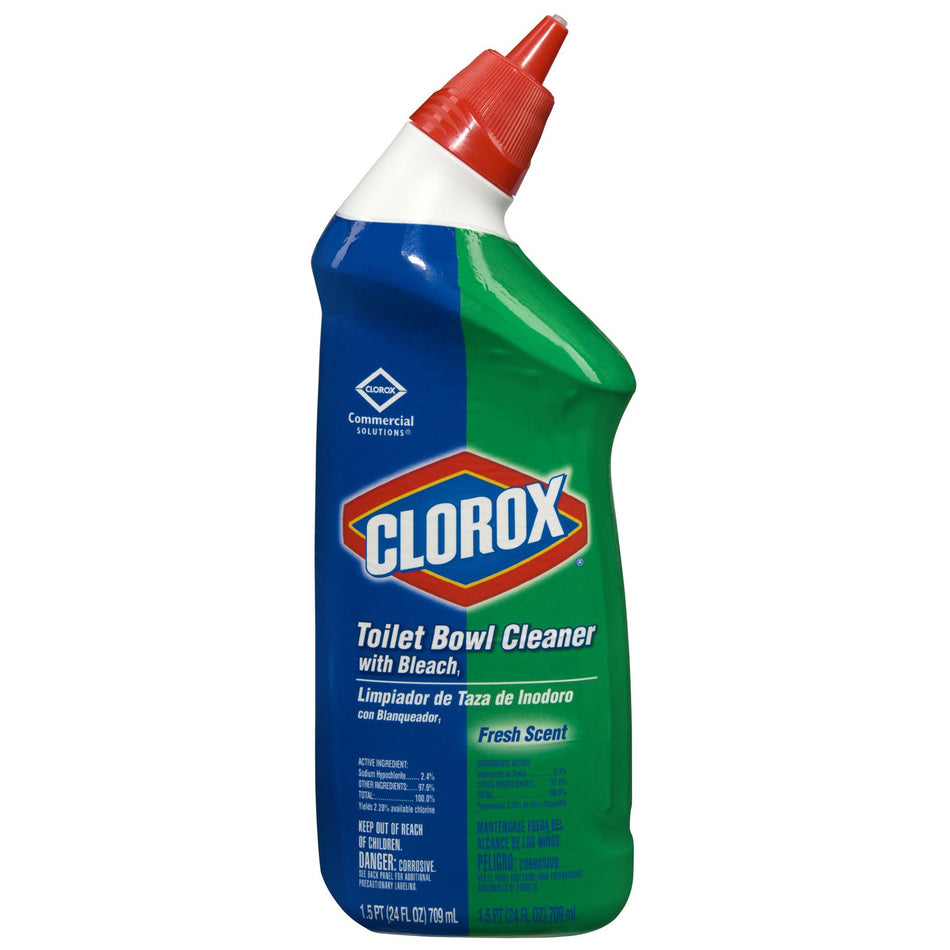 Clorox Toilet Bowl Cleaner, Fresh Scent, 24 oz.-Clorox Commercial Solutions Clorox Toilet Bowl Cleaner Manual Squeeze Gel 24 oz. Bottle Fresh Scent NonSterile