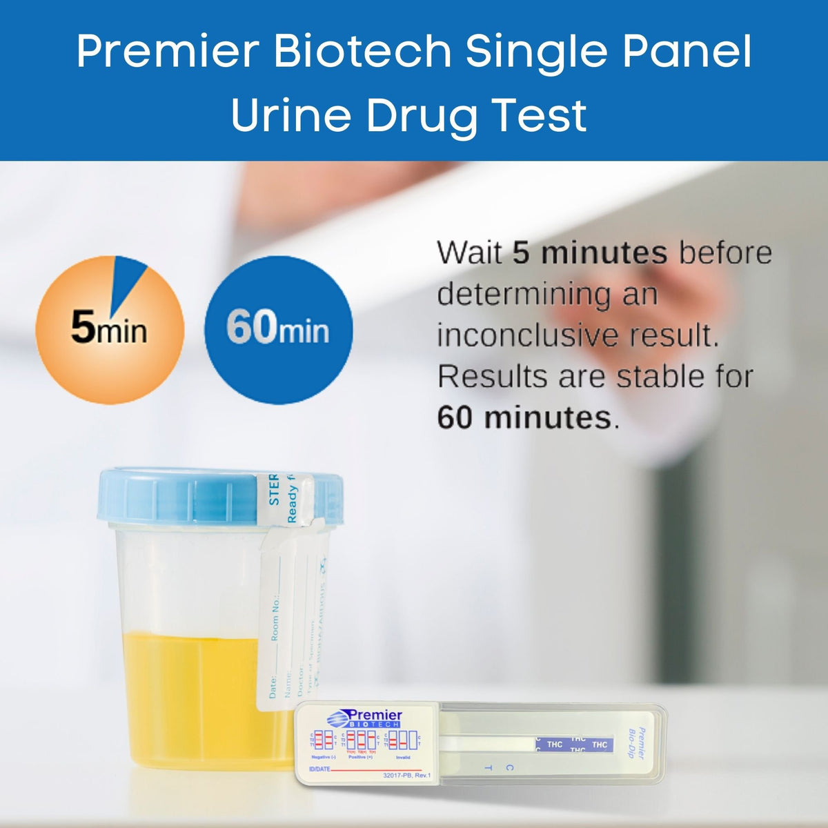 Premier Bio-Dip Single Drug (Cannabinoids) Drugs of Abuse Test-Drugs of Abuse Test Kit Premier Bio-Dip Cannabinoids (THC) 10 Tests CLIA Waived