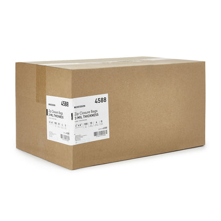 McKesson 4 X 6 Inch Zip Closure Bag-Reclosable Bag McKesson 4 X 6 Inch Polyethylene Clear Zipper Closure
