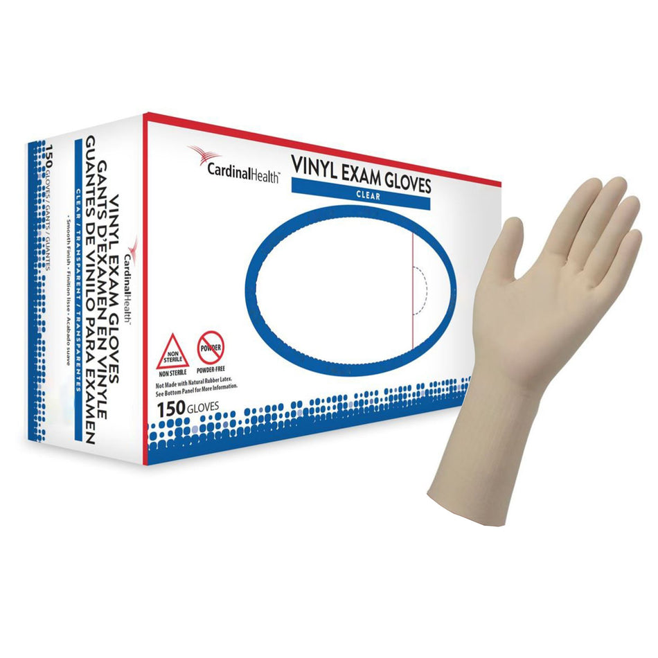 Esteem Vinyl Exam Glove, Large, Clear-Exam Glove ESTEEM Large NonSterile Vinyl Standard Cuff Length Smooth Clear Not Rated