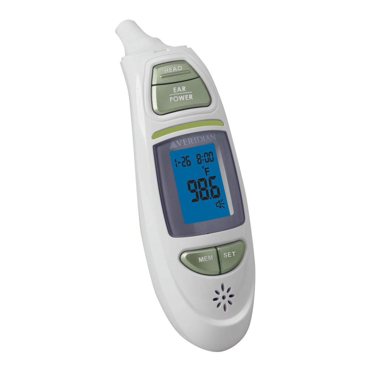 Veridian Infrared Thermometer, Tympanic Ear Digital Talking Thermometer-Non-Contact Skin Surface Thermometer Veridian Infrared Skin Probe Handheld