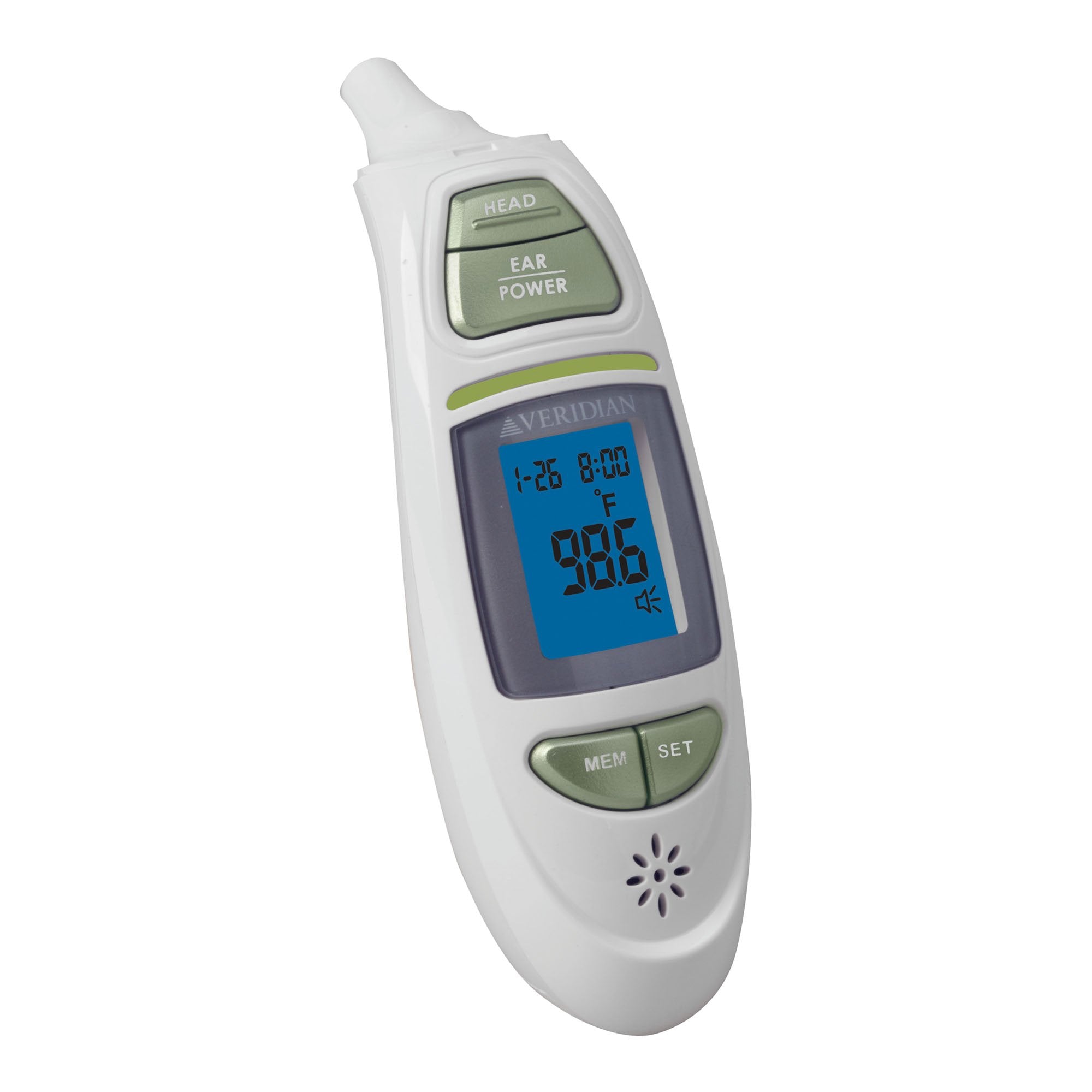 Veridian Infrared Thermometer, Tympanic Ear Digital Talking Thermometer-Non-Contact Skin Surface Thermometer Veridian Infrared Skin Probe Handheld