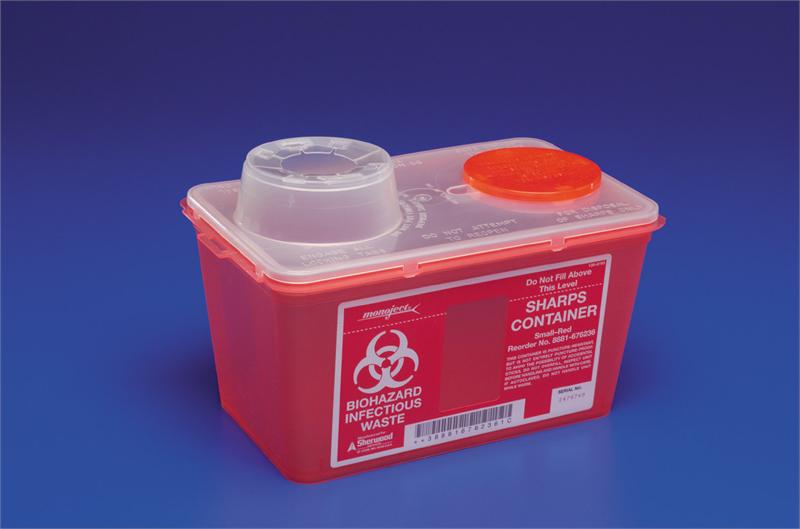 Monoject™ Multi-purpose Sharps Container, 3.5 Gallon, 6.75 x 17.7 x 10.5 Inch - Needles and Syringes>Sharps Collectors>Sha...