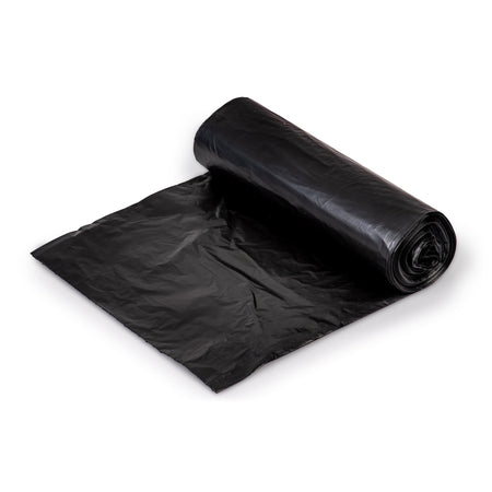 Colonial Bag Light Duty Trash Bag, Black, 10 gal.-Trash Bag Colonial Bag 10 gal. Black HDPE 6 Mic. 24 X 24 Inch X-Seal Bottom Coreless Roll