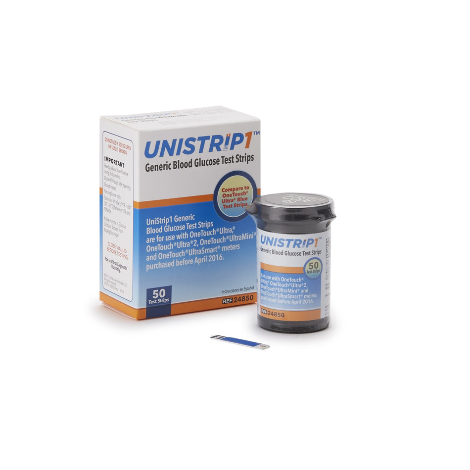 Unistrip Blood Glucose Test Strips-Blood Glucose Test Strips Unistrip 50 Strips per Pack