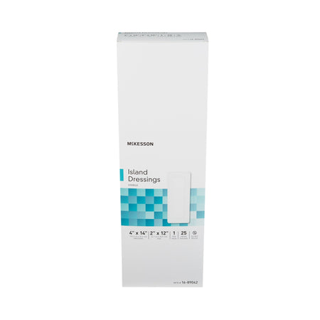 McKesson White Adhesive Dressing, 4 x 14 Inch-Island Dressing McKesson 4 X 14 Inch Rectangle Sterile