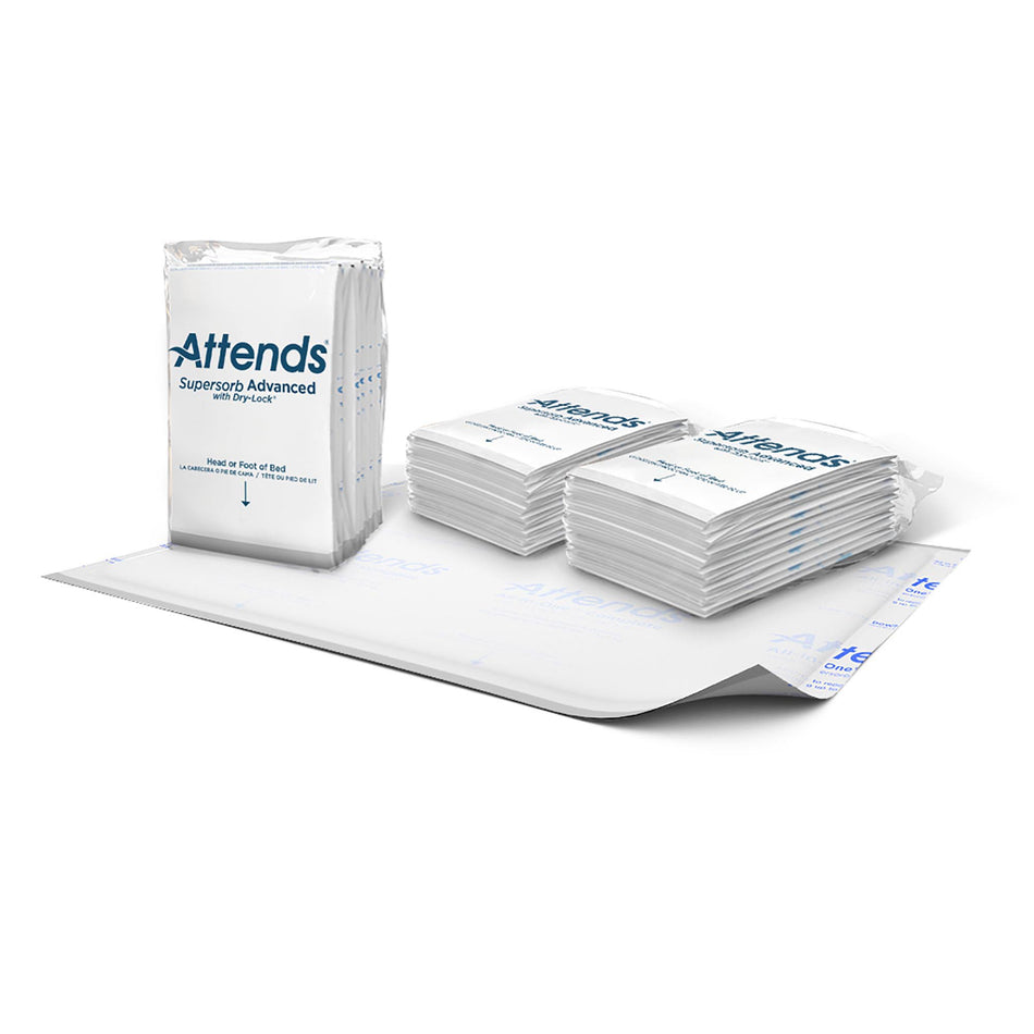 Attends Supersorb Advanced Premium Underpad, 30 x 36 Inches-Disposable Underpad Attends Supersorb Advanced 30 X 36 Inch Dry-Lock Core Heavy Absorbency