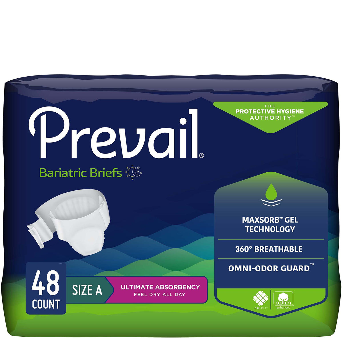 Prevail® Bariatric Ultimate Absorbency Incontinence Brief, Size A - Incontinence>Adult Briefs and Protective Undergarments...