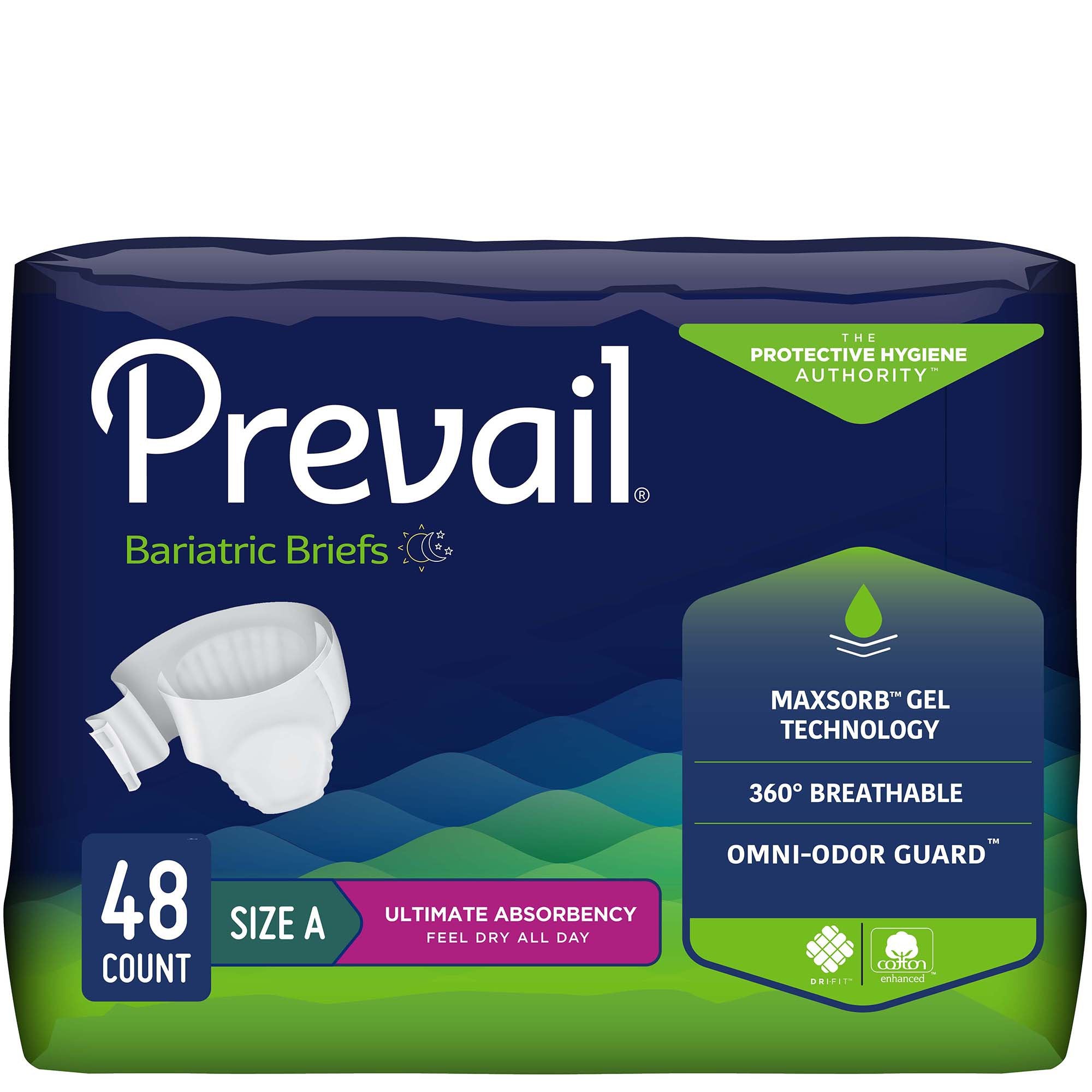 Prevail® Bariatric Ultimate Absorbency Incontinence Brief, Size A - Incontinence>Adult Briefs and Protective Undergarments...