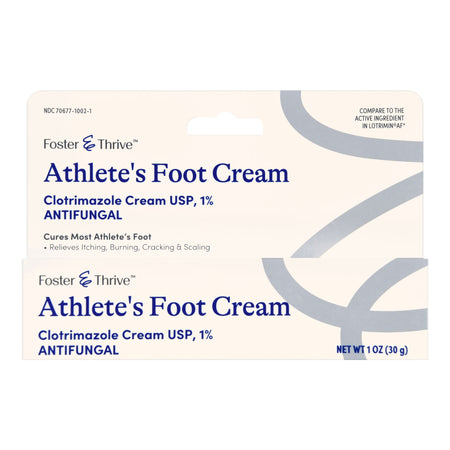 Foster & Thrive 1% Clotrimazole Athlete's Foot Cream-Antifungal Foster & Thrive 1% Strength Cream 1 oz. Tube