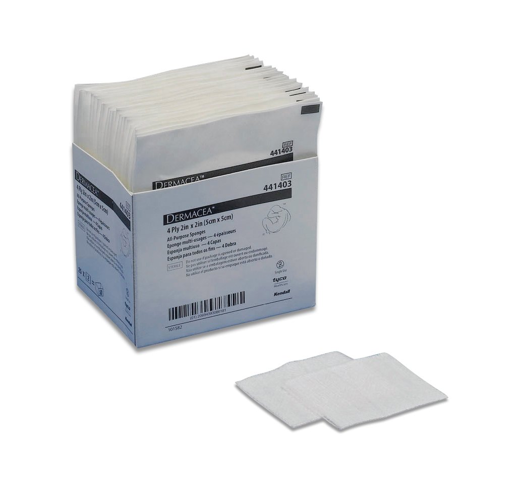 Dermacea Sterile Nonwoven Sponge, 2 x 2 Inch, 4-Ply-Nonwoven Sponge Dermacea 2 X 2 Inch 4-Ply Sterile 2 per Pack