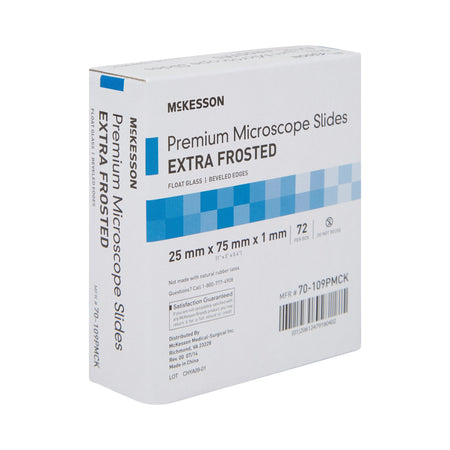 McKesson Glass Microscope Slide, 25 x 75 x 1 mm-Microscope Slide McKesson 25 X 75 X 1 mm Extra-Frosted End