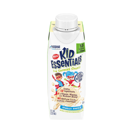 Boost Kid Essentials 1.5 with Fiber Balanced Nutritional Drink, Vanilla, 8-ounce carton-Pediatric Oral Supplement Boost Kid Essentials 1.5 with Fiber Vanilla Vortex Flavor 8 oz. Carton Liquid Vitamins / Minerals