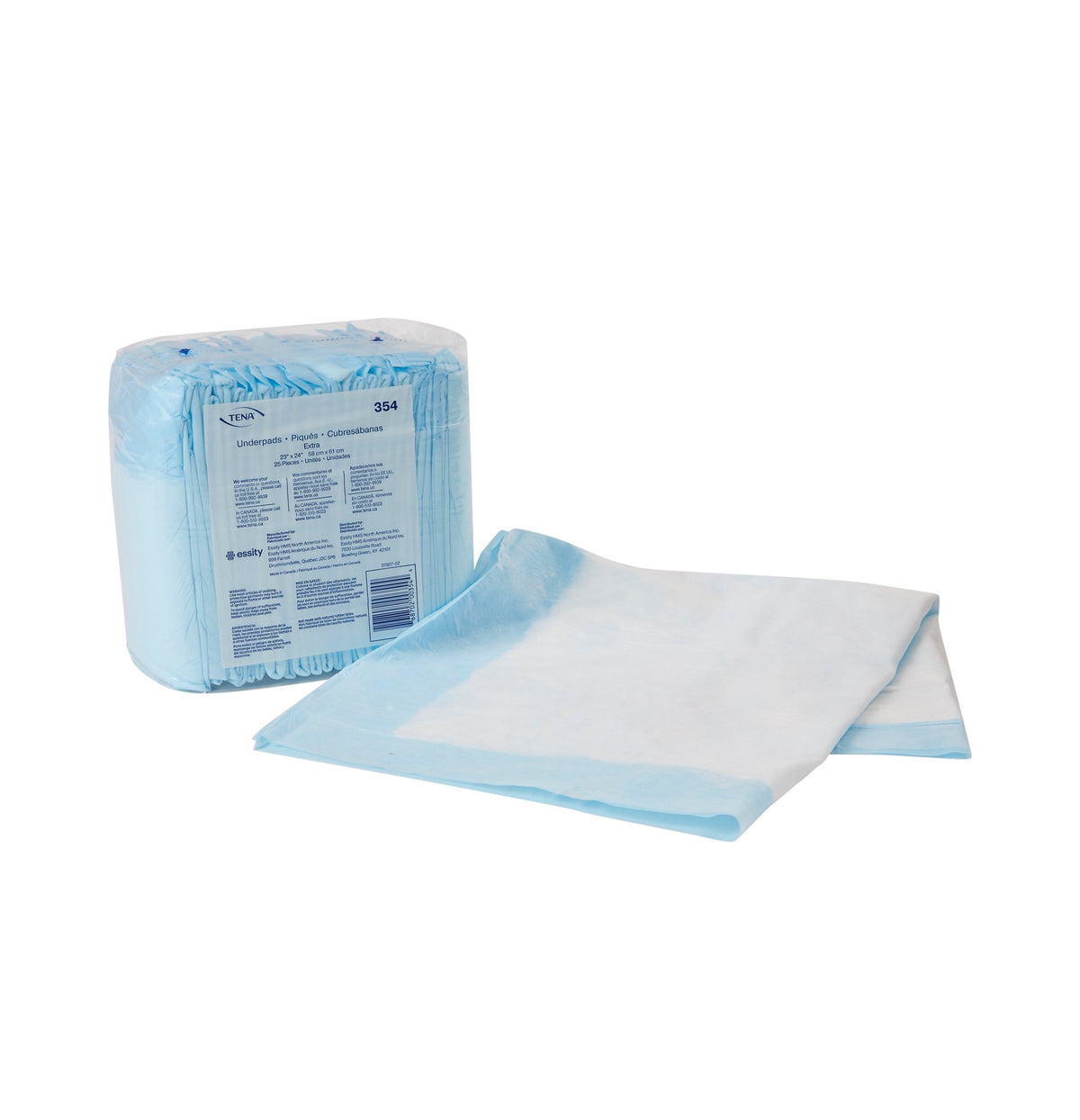 Tena Extra Absorbent Underpad, 23 x 24 Inch-Disposable Underpad TENA Extra 23 X 24 Inch Polymer Light Absorbency