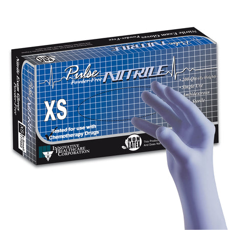 Pulse Nitrile Exam Glove, Extra Small, Aqua Blue-Exam Glove Pulse Nitrile X-Small NonSterile Nitrile Standard Cuff Length Textured Fingertips Aqua Blue Chemo Tested / Fentanyl Tested