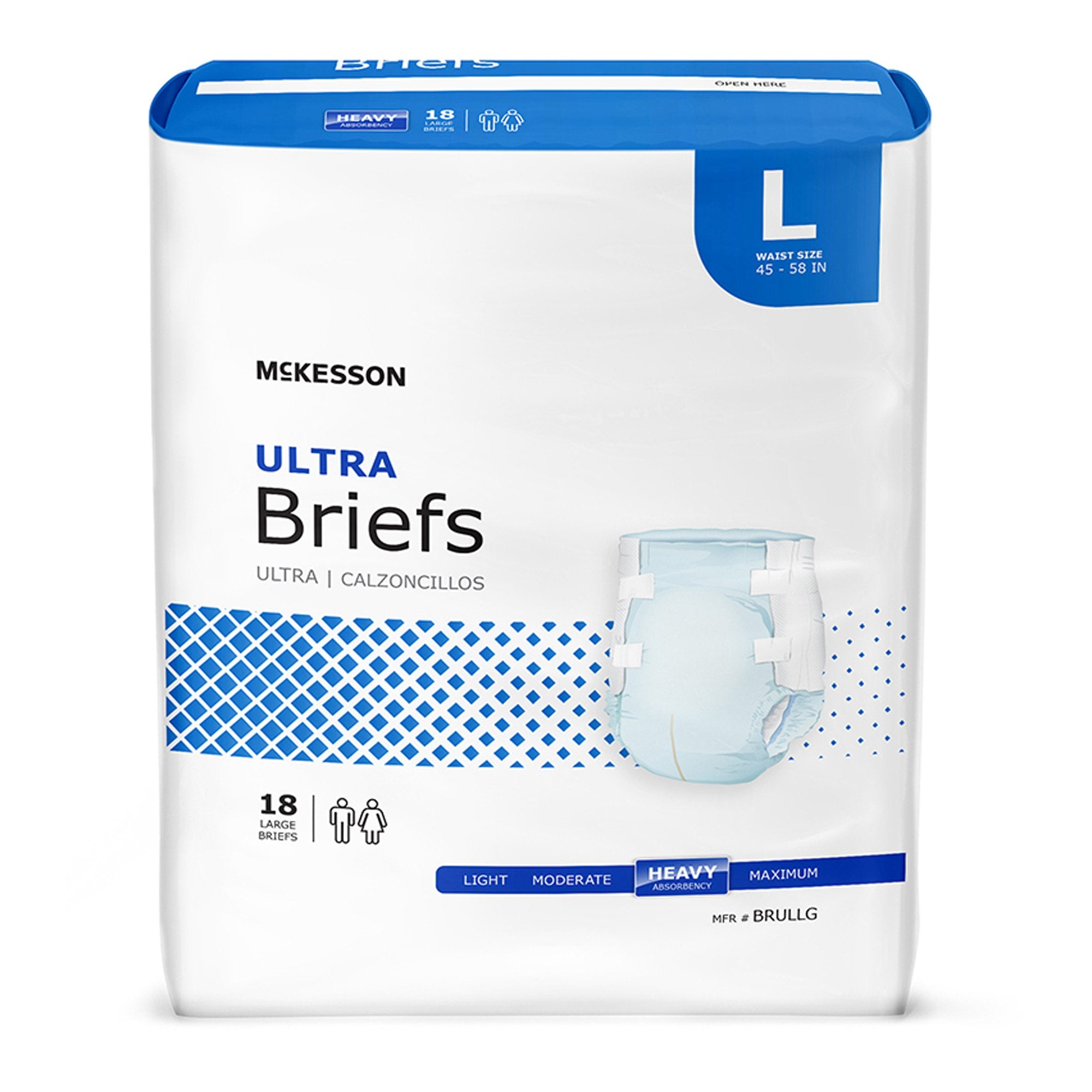 McKesson Ultra Heavy Absorbency Incontinence Brief, Large-Unisex Adult Incontinence Brief McKesson Ultra Large Disposable Heavy Absorbency