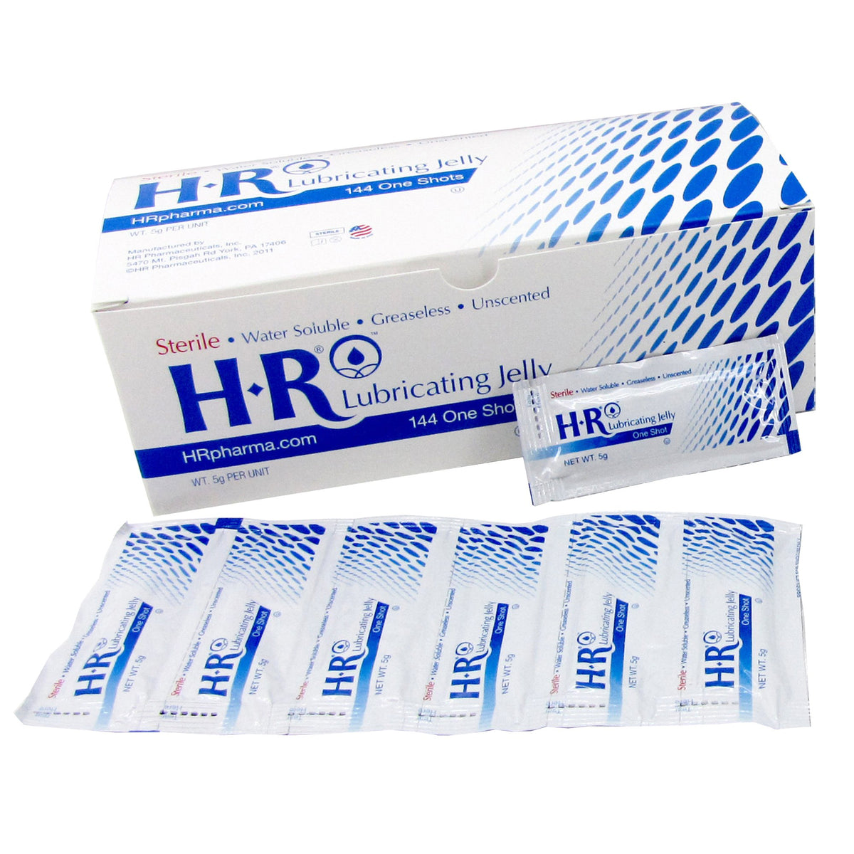 HR One Shot Lubricating Jelly-Lubricating Jelly HR One Shot 5 Gram Individual Packet Sterile