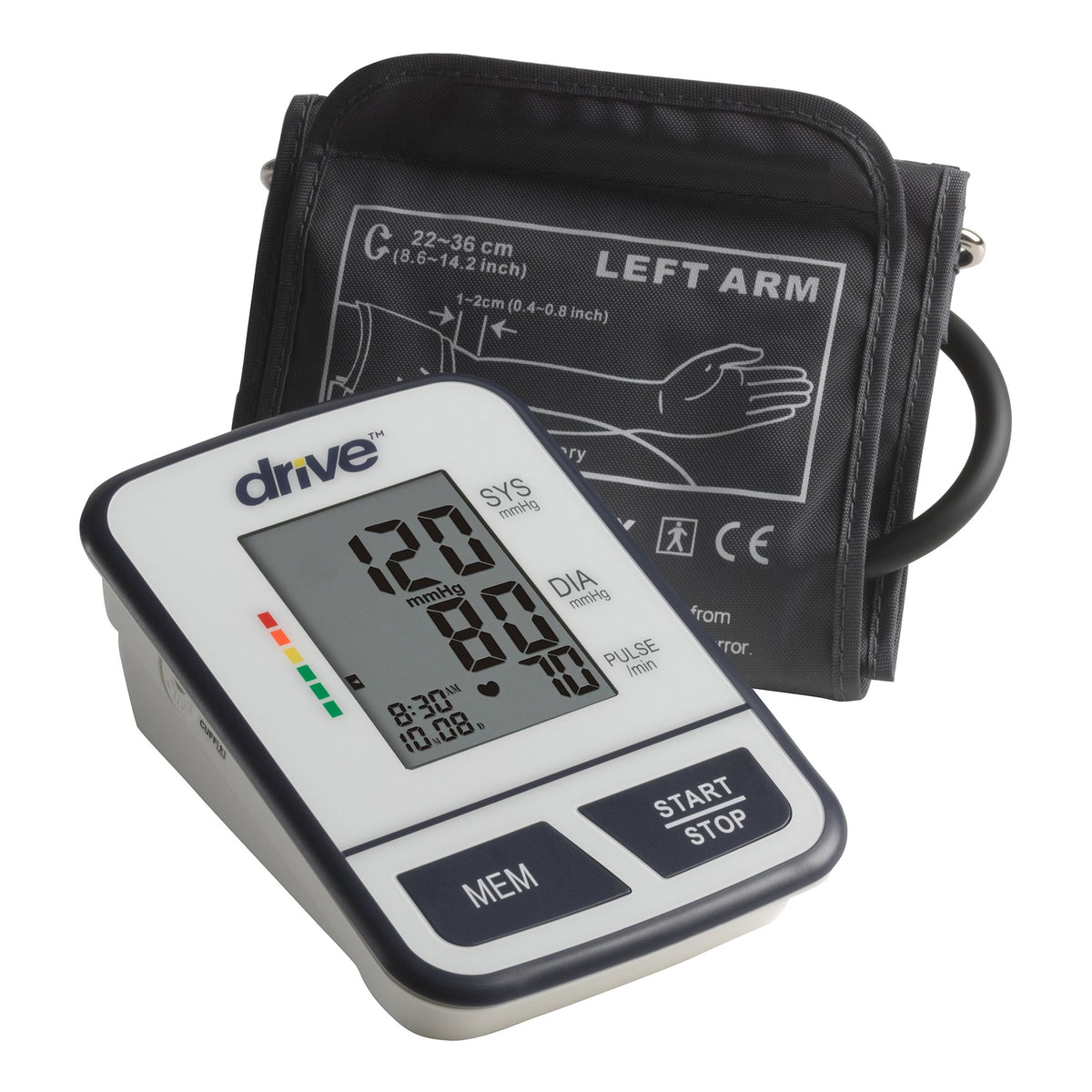 drive Digital Blood Pressure Monitoring Unit, Large Size, Upper Arm-Home Automatic Digital Blood Pressure Monitor Drive Medium Cuff Nylon Cuff 22 - 36 cm Desk Model